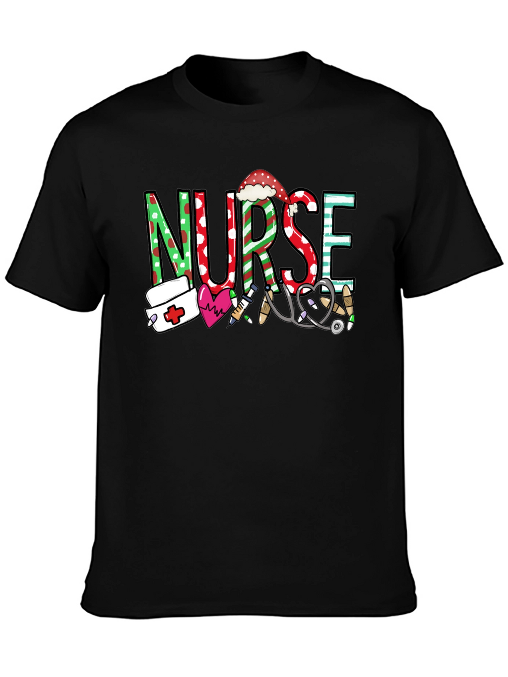 Festive Nurse Graphic T-Shirt