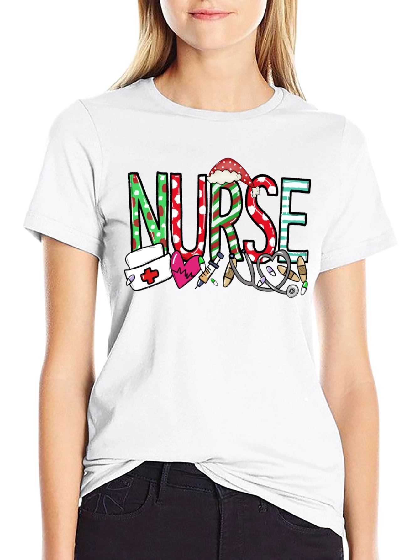 Festive Nurse Graphic T-Shirt