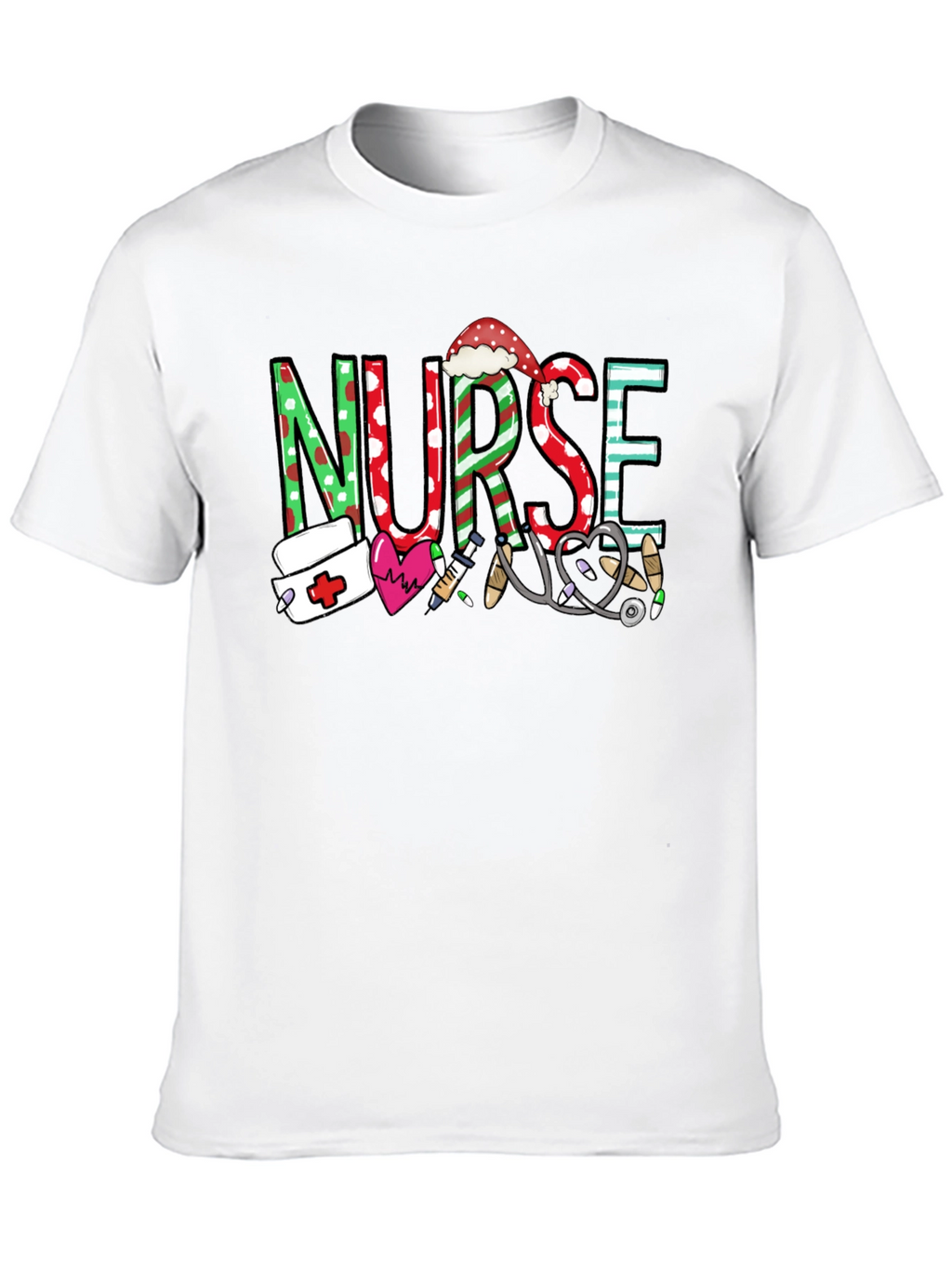 Festive Nurse Graphic T-Shirt