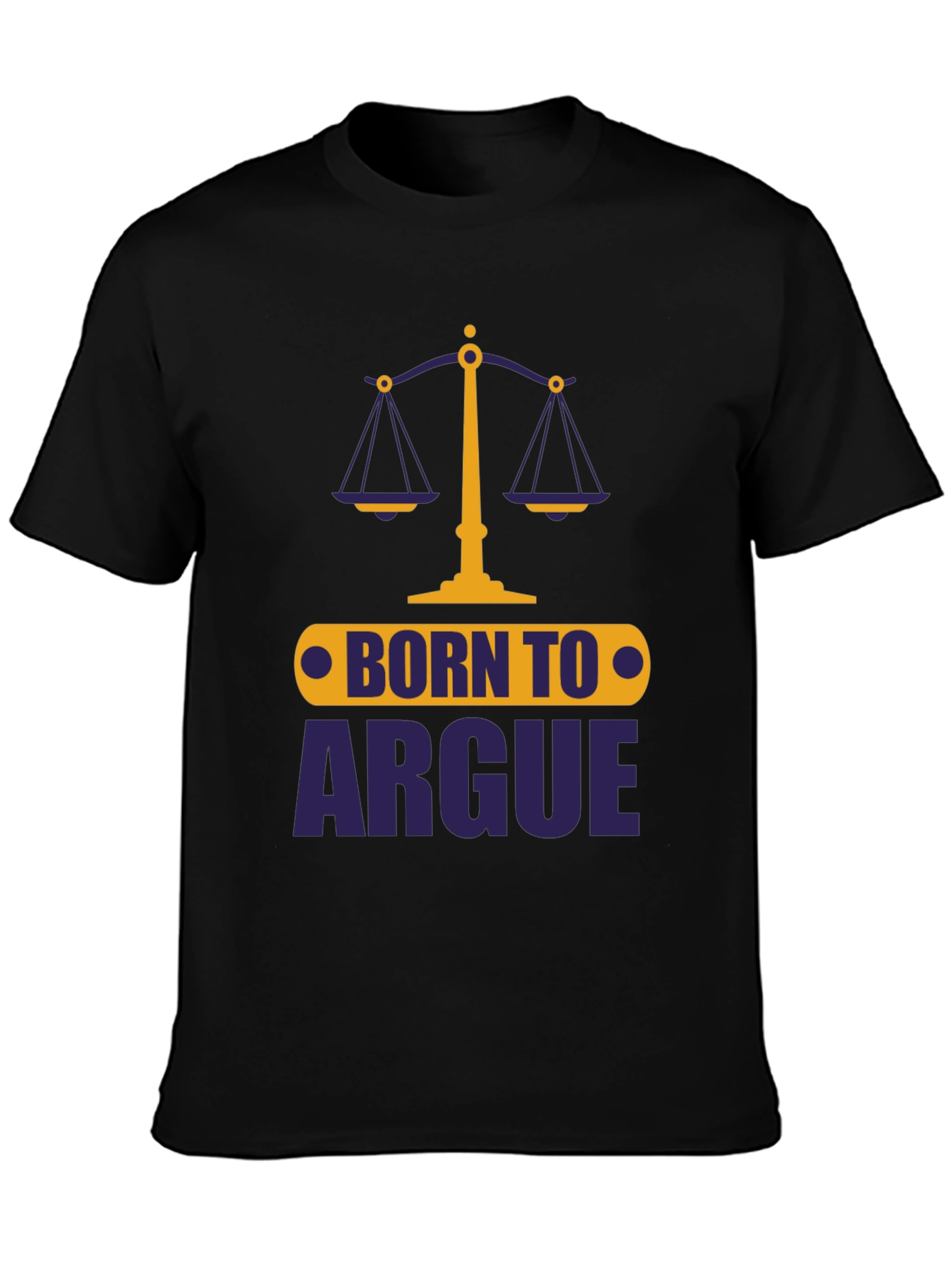 Born To Argue Mens Graphic Tee - Black