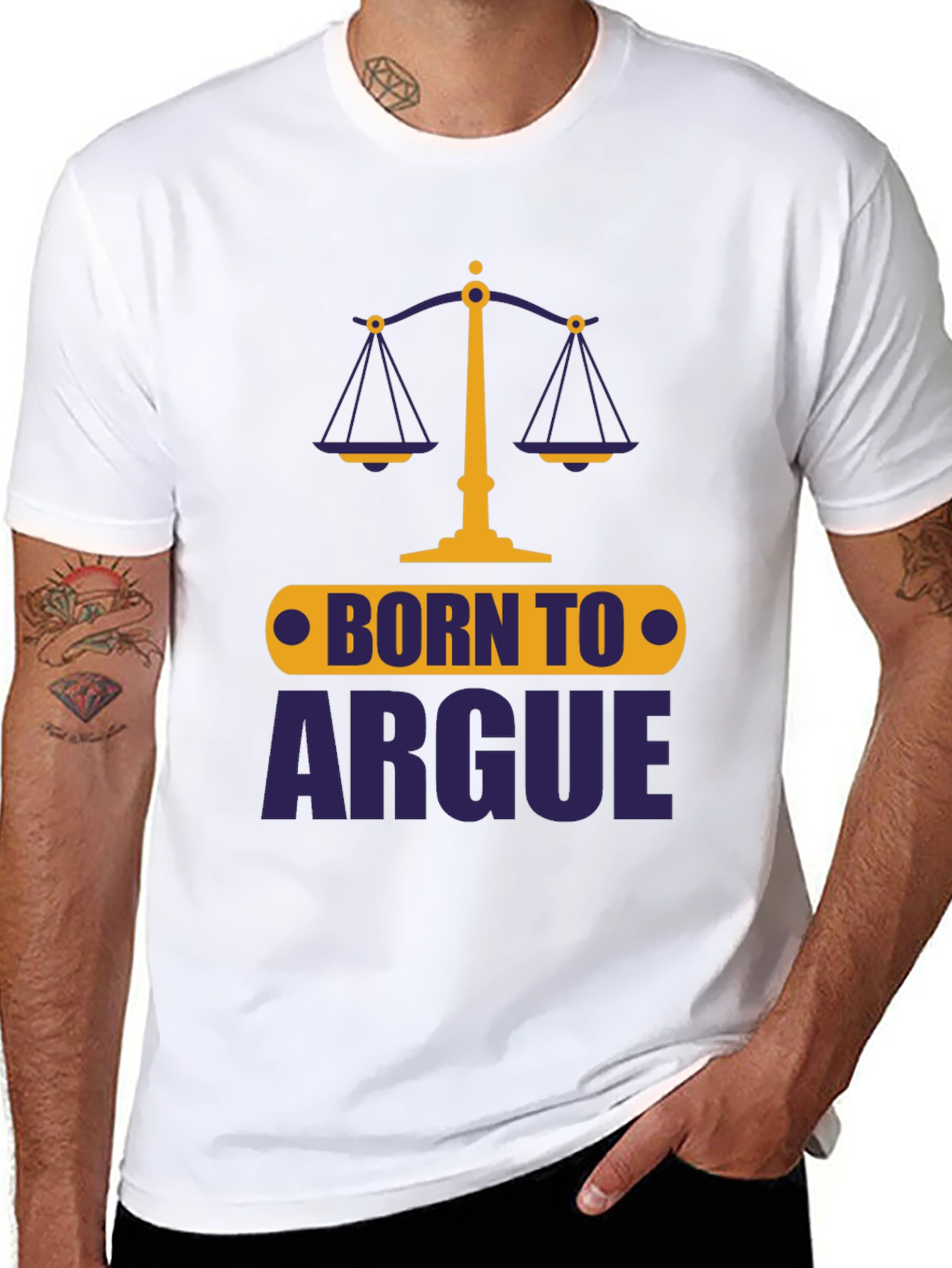 Born To Argue Mens Graphic Tee - Black