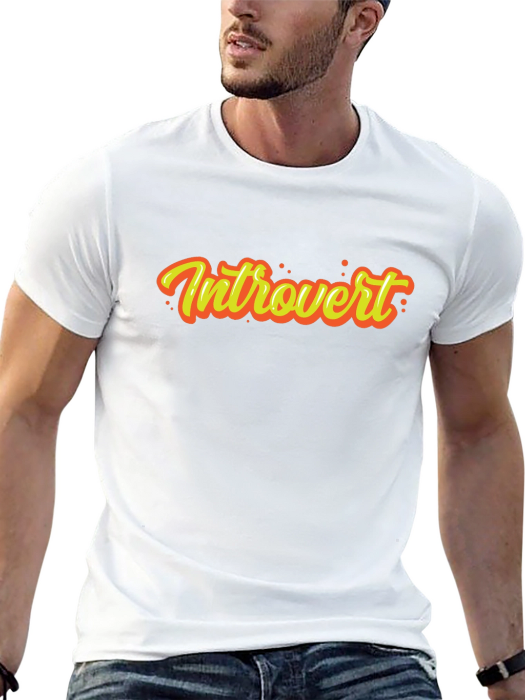 Introvert Graphic Tee - Black Short Sleeve
