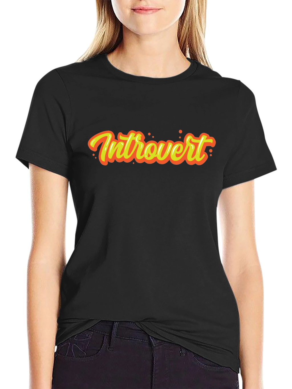 Introvert Graphic Tee - Black Short Sleeve
