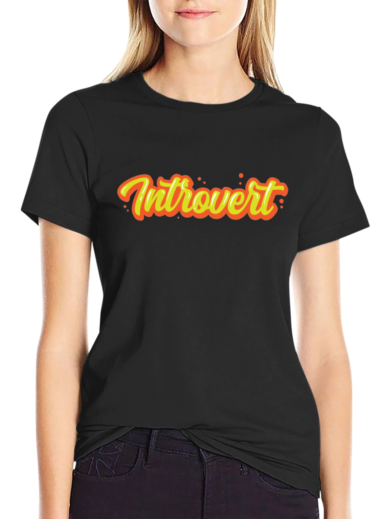Introvert Graphic Tee - Black Short Sleeve