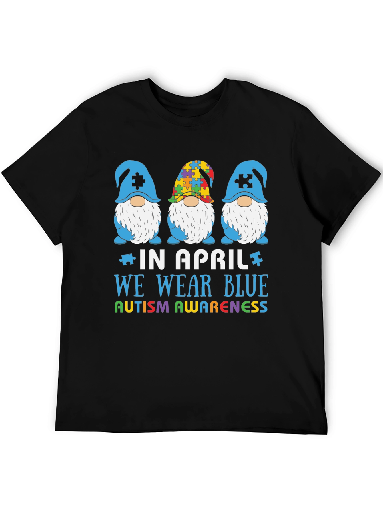 Autism Awareness Gnome T-Shirt - In April We Wear Blue