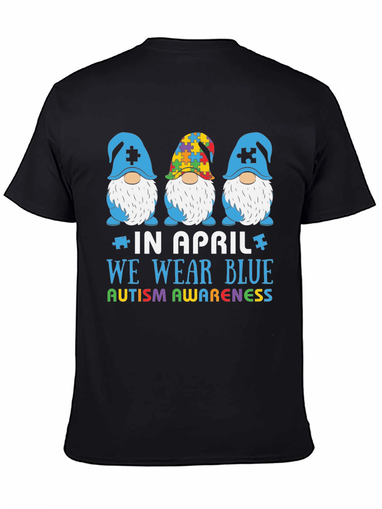 Autism Awareness Gnome T-Shirt - In April We Wear Blue