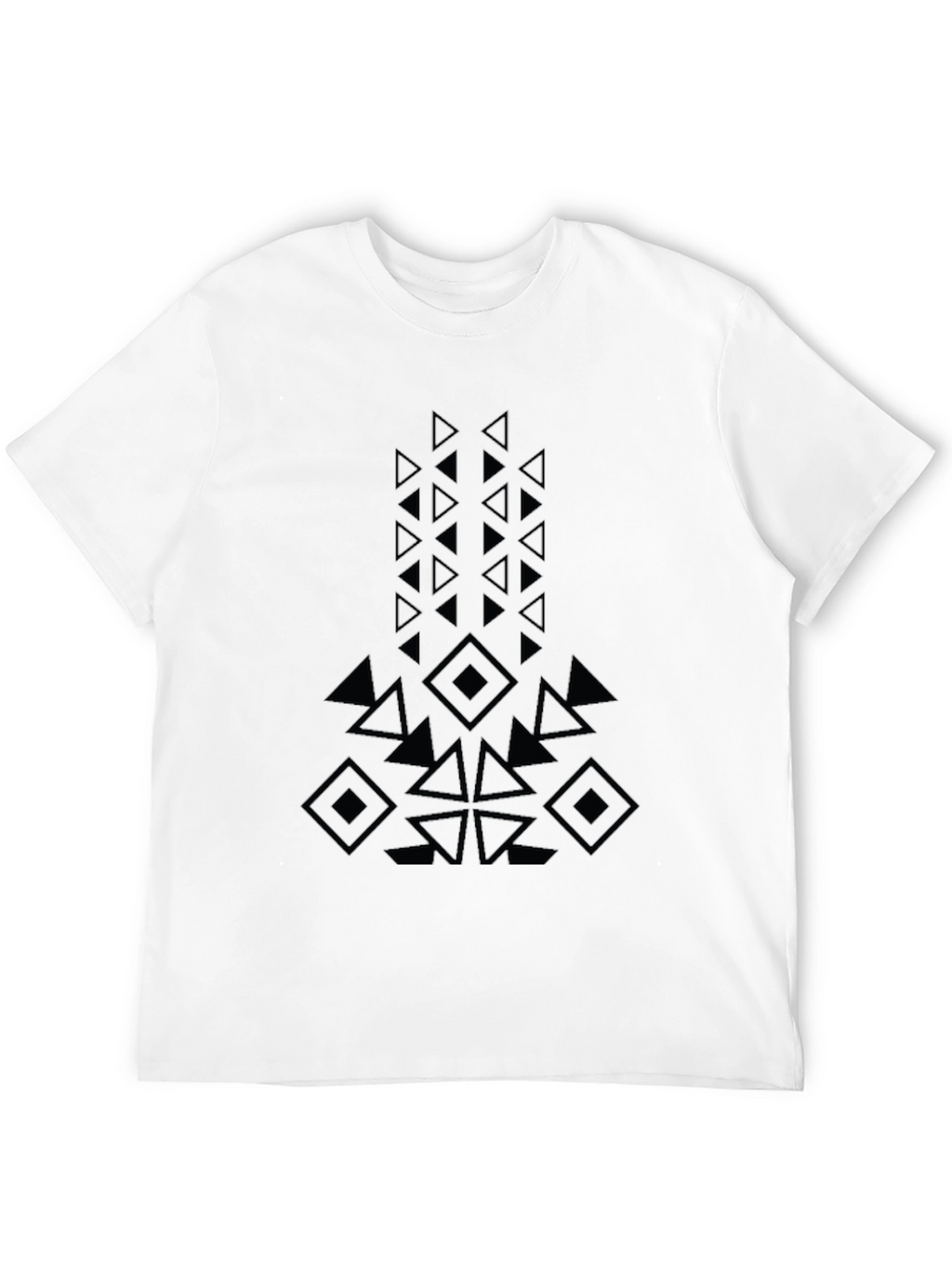 Geometric Design Black T-Shirt - Modern Casual Wear