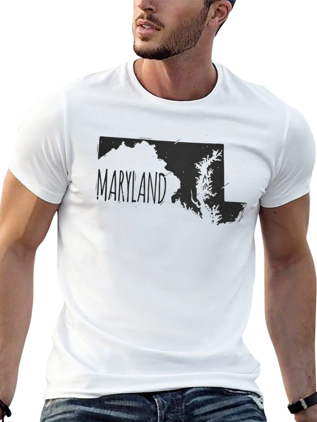 Maryland State Map Graphic T-Shirt