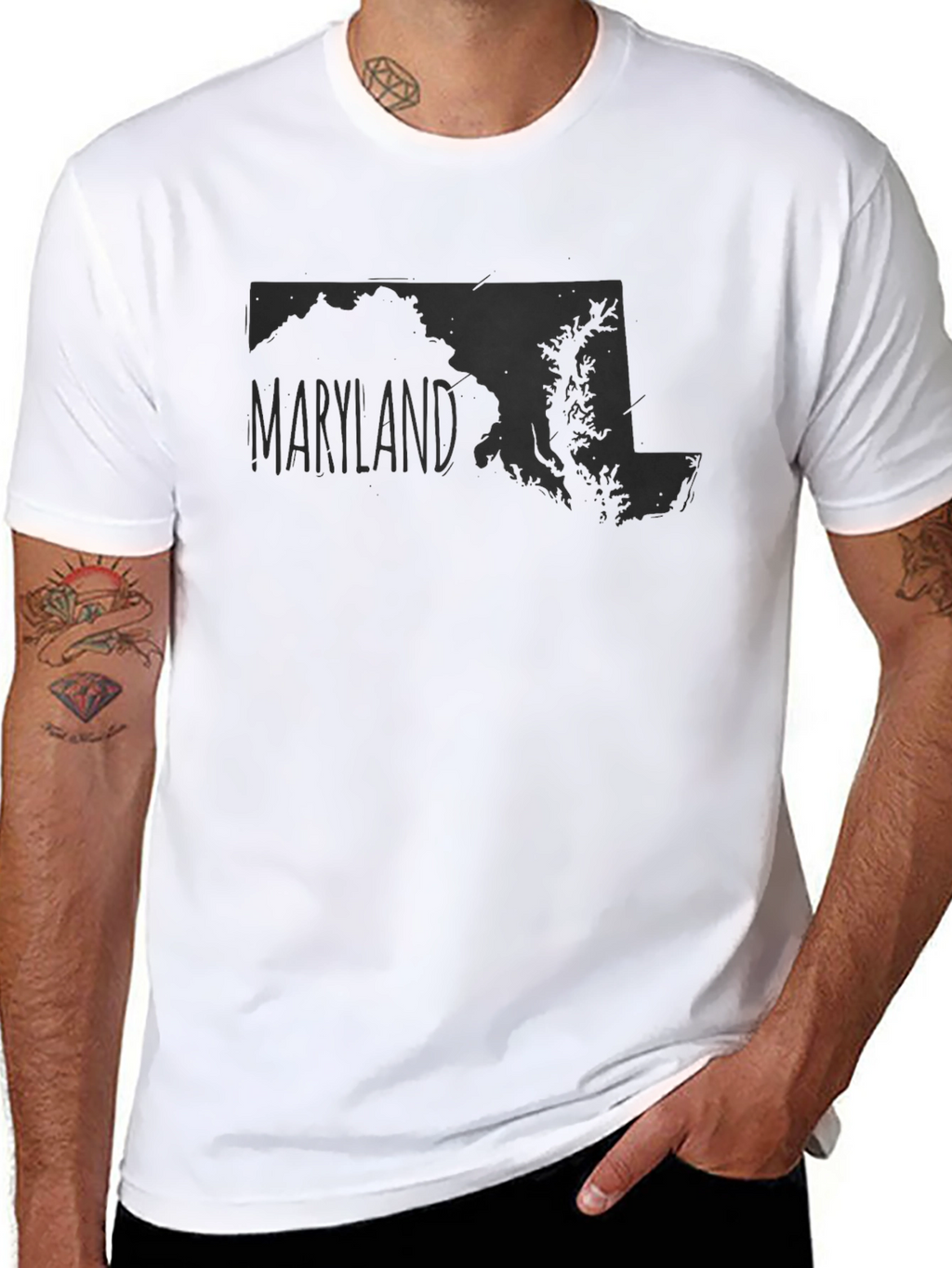 Maryland State Map Graphic T-Shirt