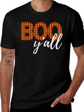 Boo Yall Halloween Graphic Tee - Spooky Season Shirt