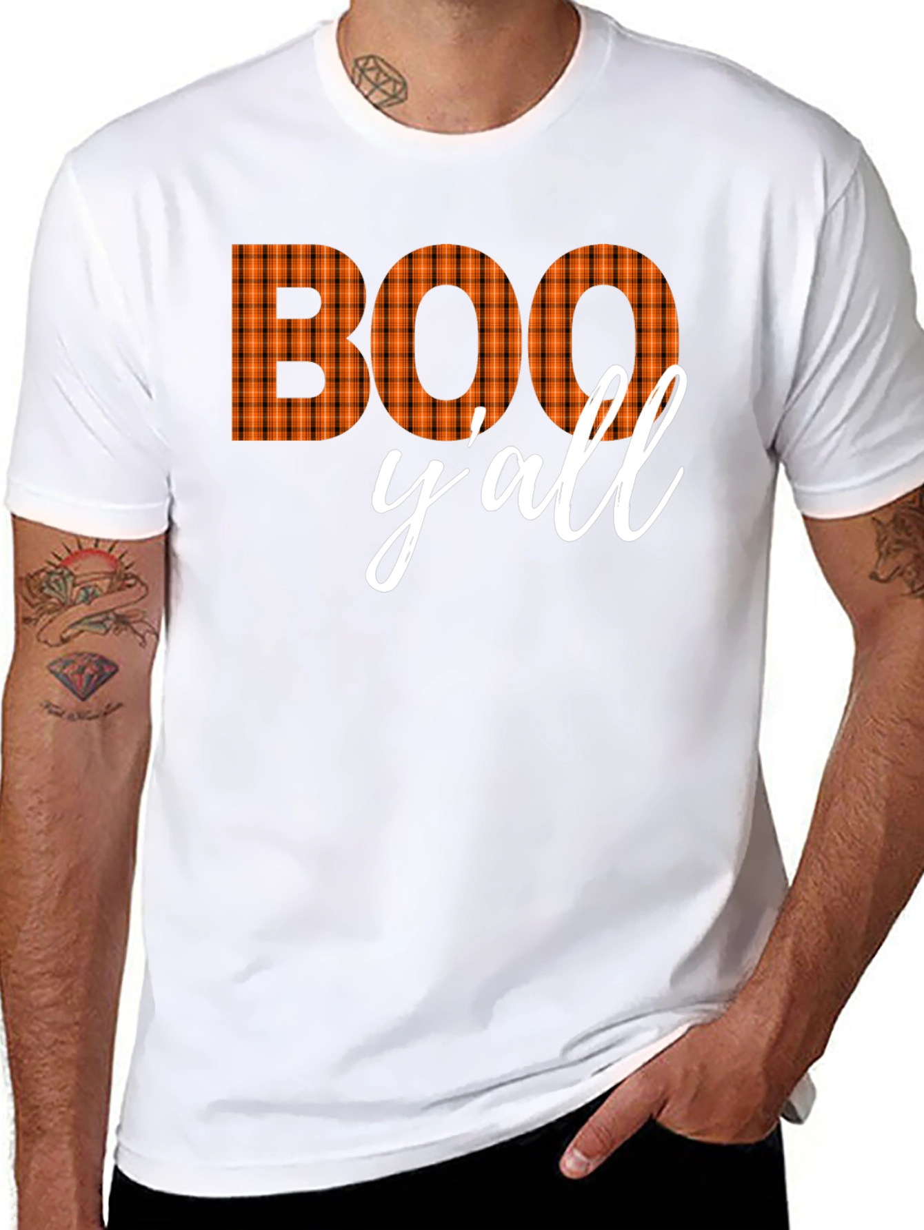 Boo Yall Halloween Graphic Tee - Spooky Season Shirt