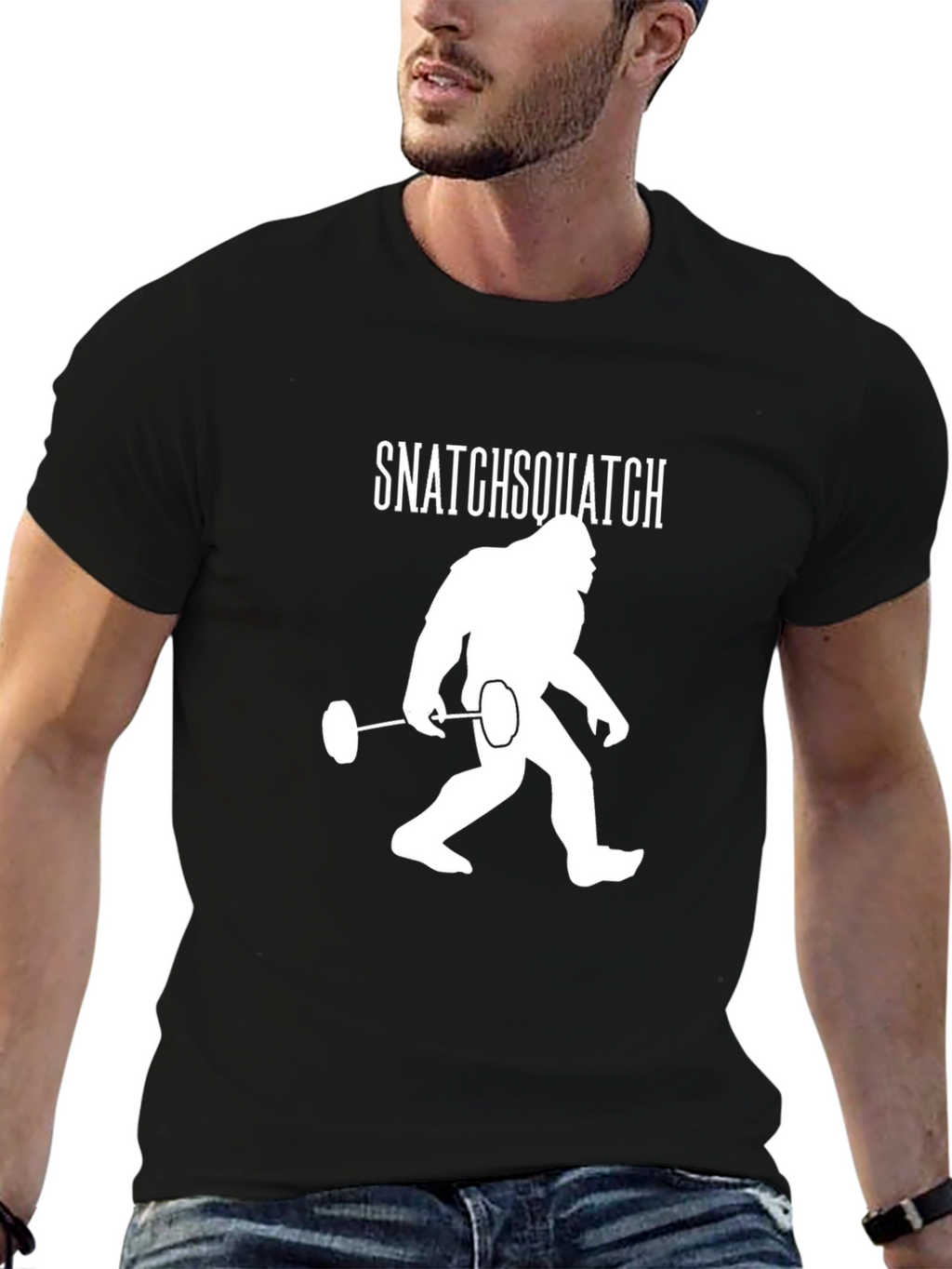 Snatchsquatch T-Shirt: Bigfoot Weightlifting Tee