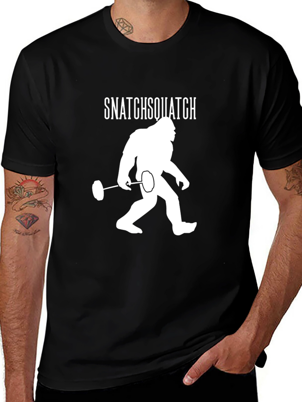 Snatchsquatch T-Shirt: Bigfoot Weightlifting Tee