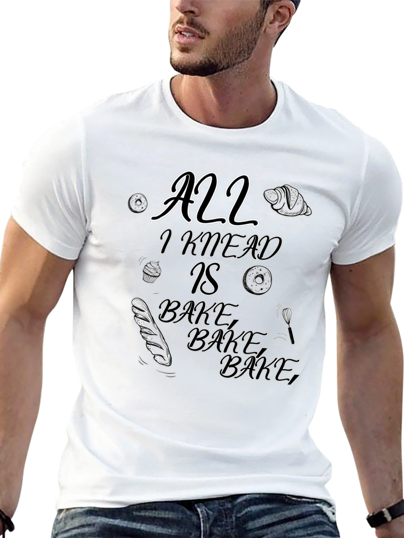 All I Knead Is Bake Black T-Shirt