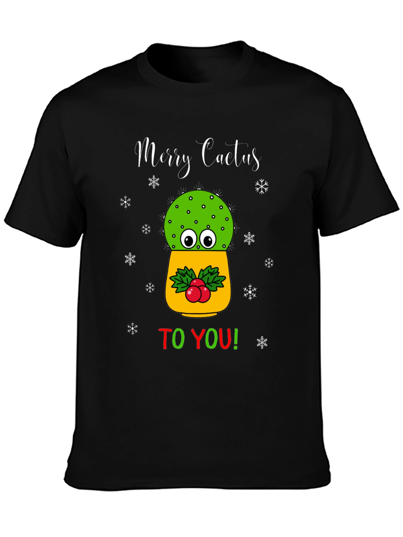 Merry Cactus T-Shirt - Holiday Humor Tee