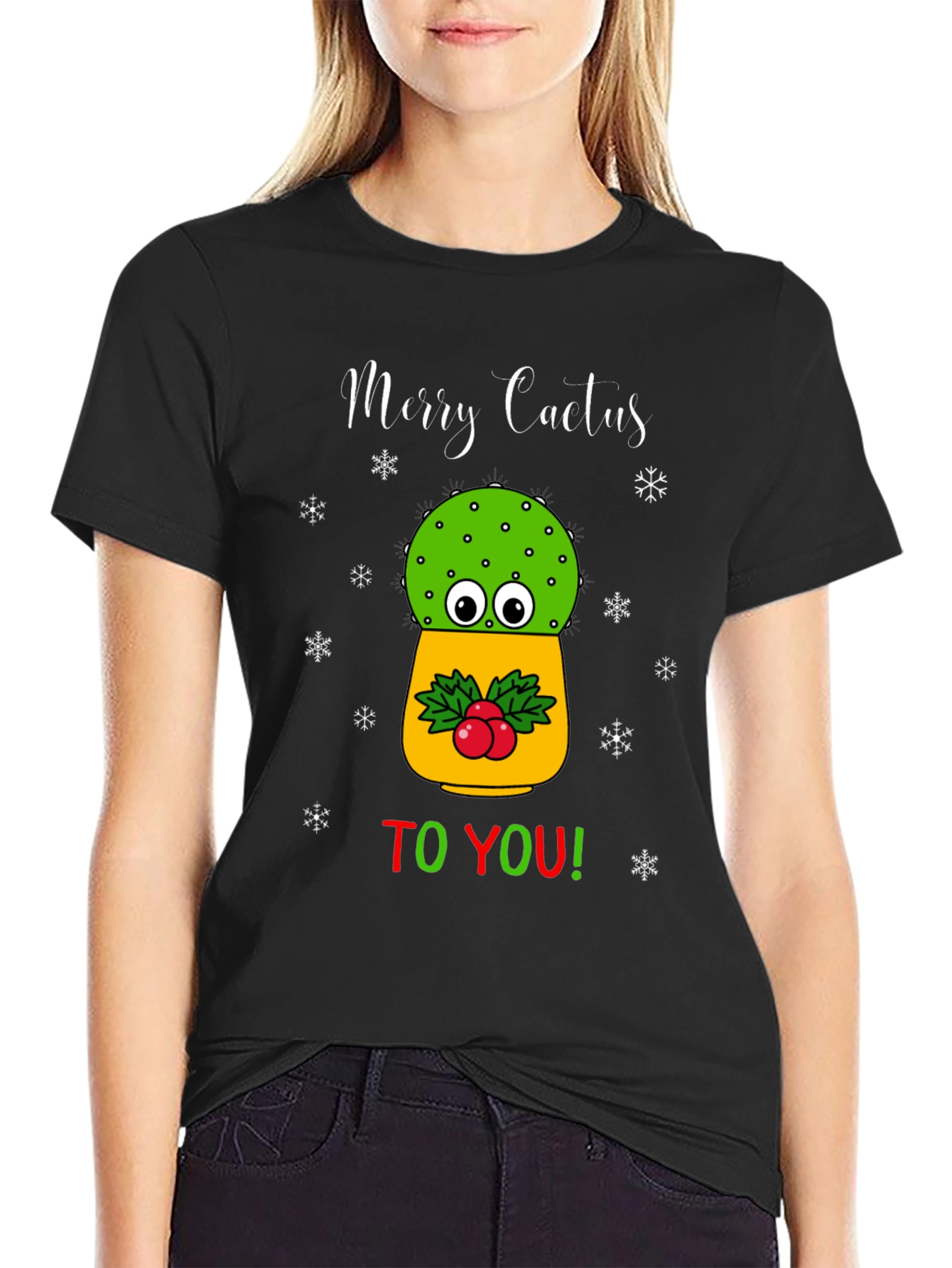 Merry Cactus T-Shirt - Holiday Humor Tee