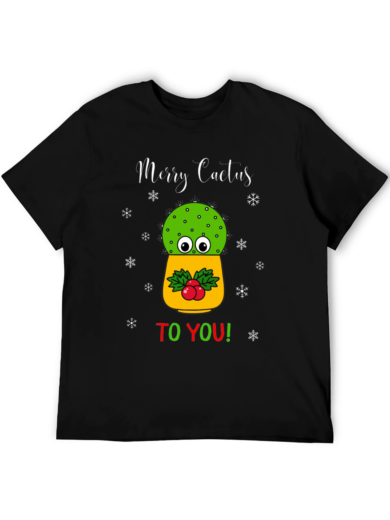 Merry Cactus T-Shirt - Holiday Humor Tee