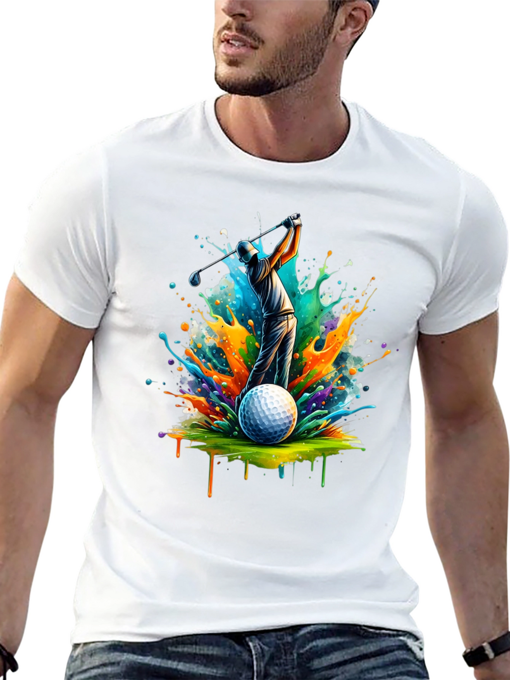 Colorful Golf Swing T-Shirt