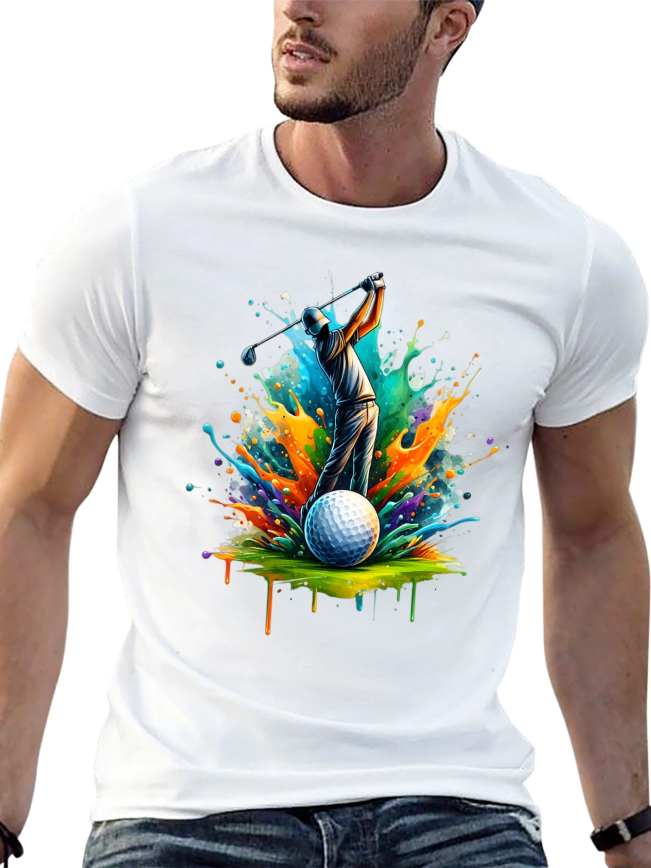Colorful Golf Swing T-Shirt