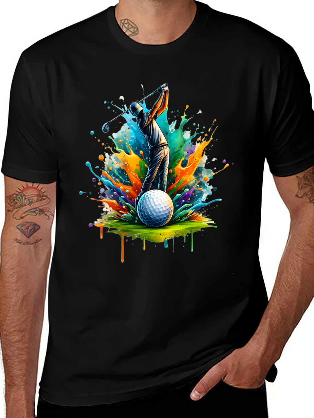 Colorful Golf Swing T-Shirt
