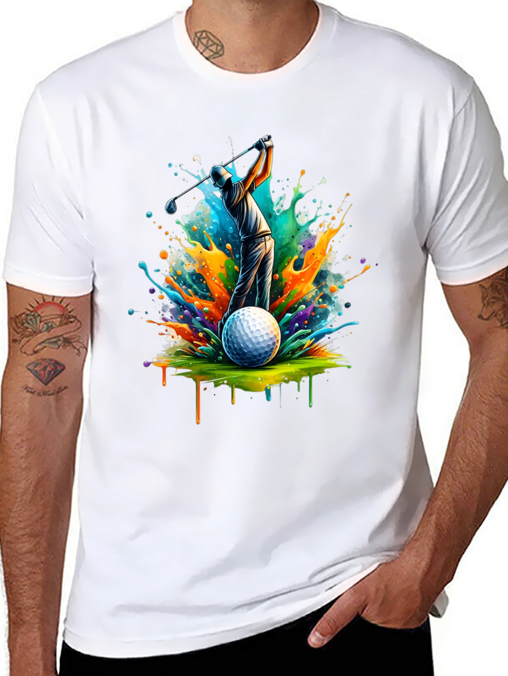 Colorful Golf Swing T-Shirt