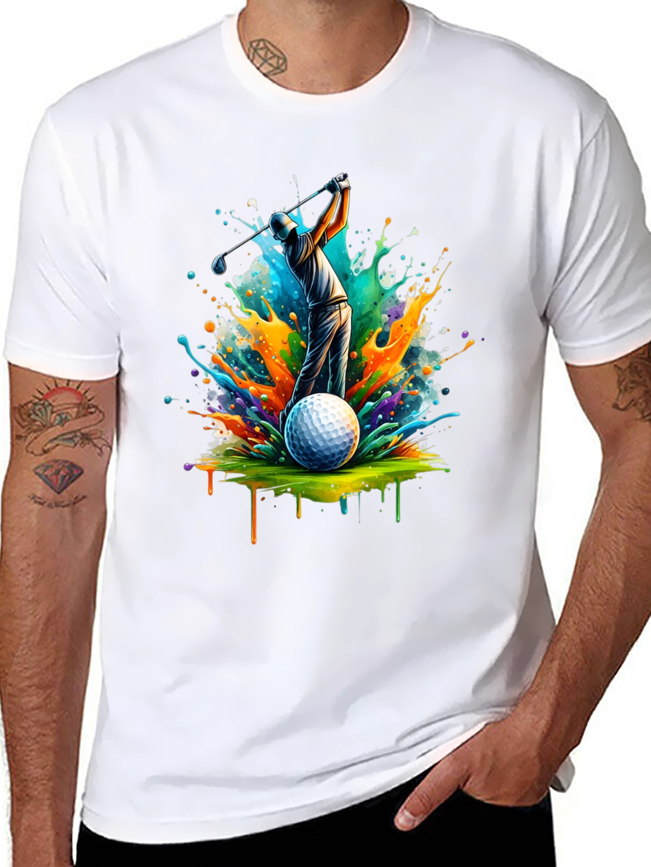 Colorful Golf Swing T-Shirt
