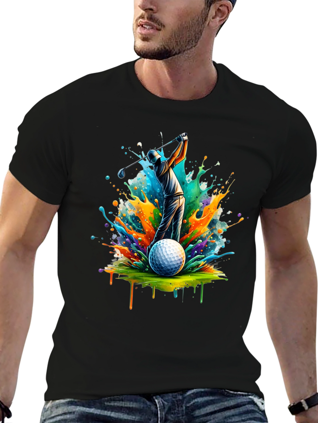 Colorful Golf Swing T-Shirt