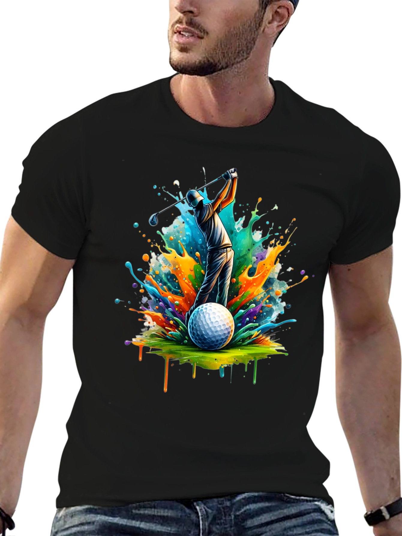 Colorful Golf Swing T-Shirt