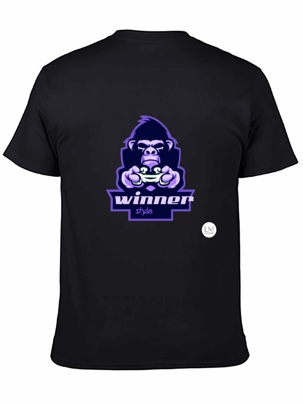 Winner Style Gorilla Graphic T-Shirt - Black