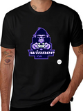 Winner Style Gorilla Graphic T-Shirt - Black