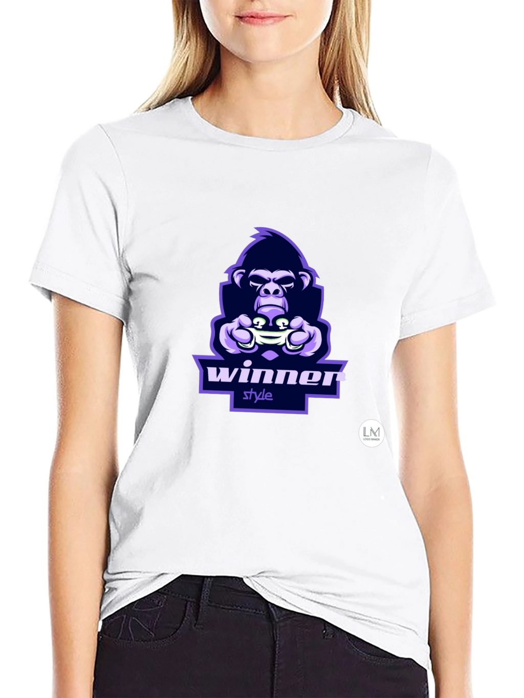 Winner Style Gorilla Graphic T-Shirt - Black