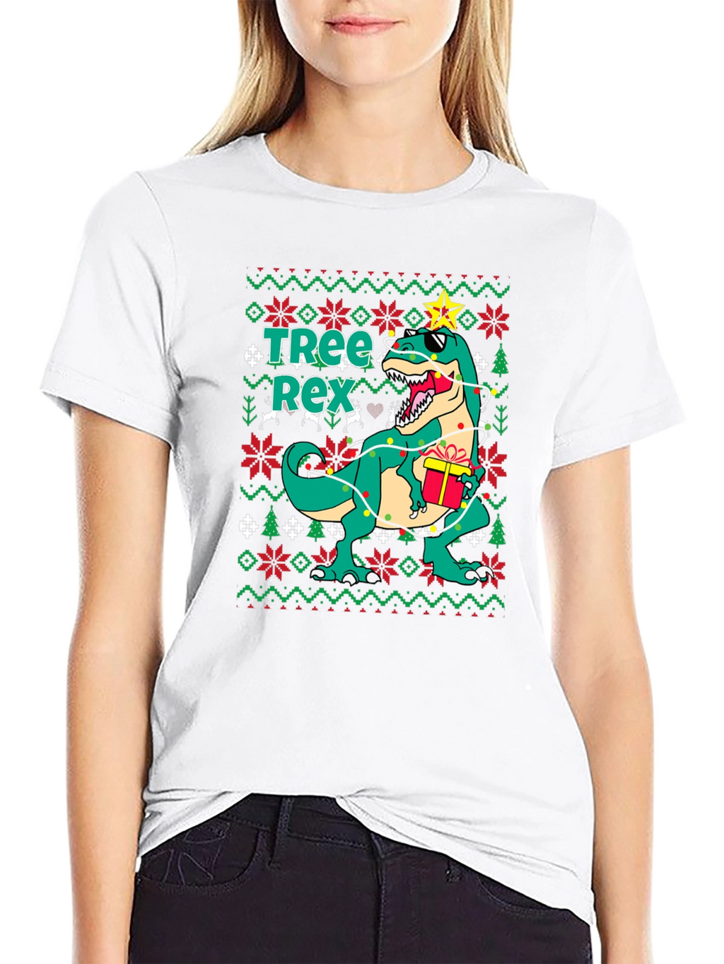 Tree Rex Ugly Christmas Sweater T-Shirt