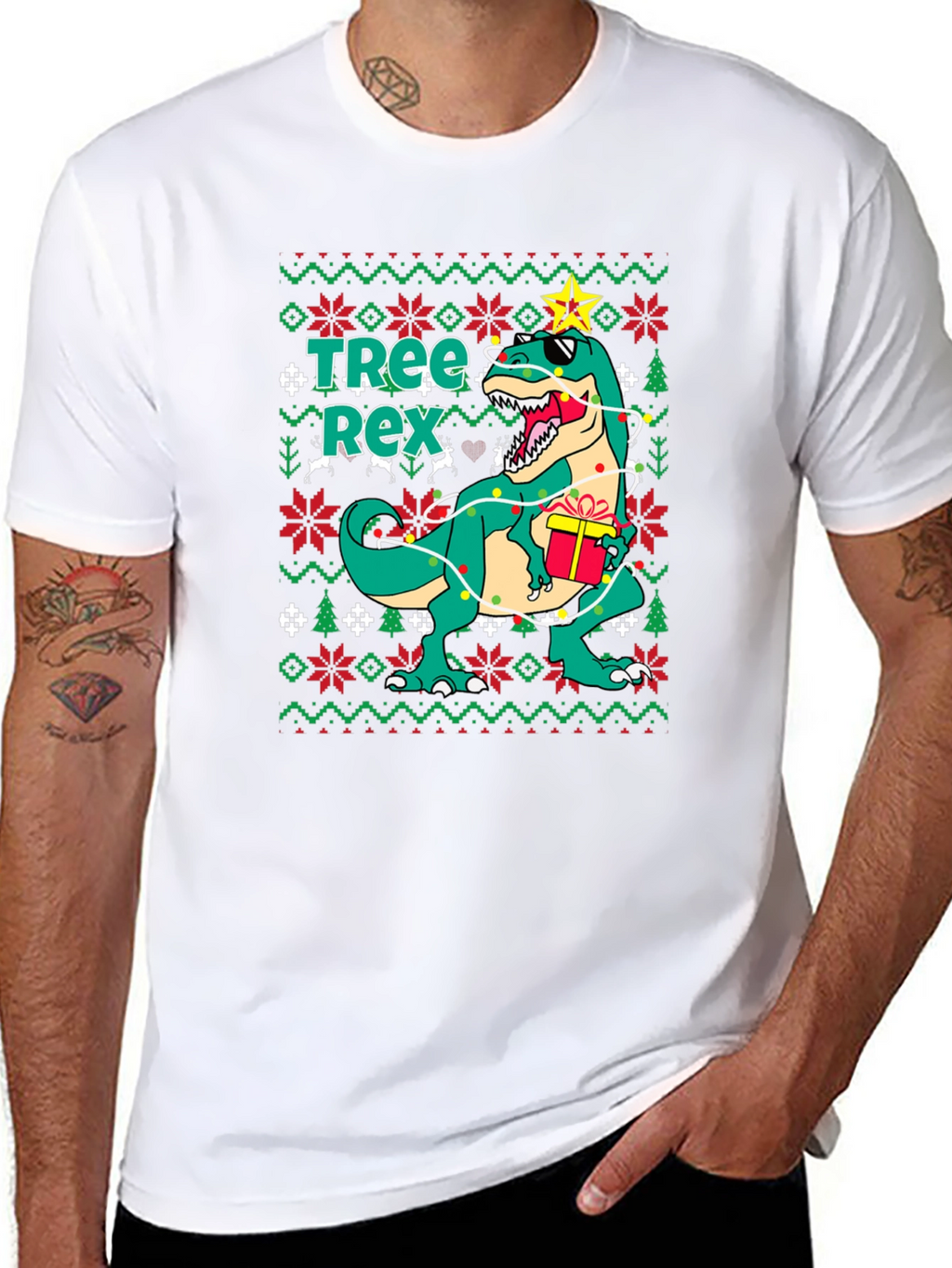 Tree Rex Ugly Christmas Sweater T-Shirt