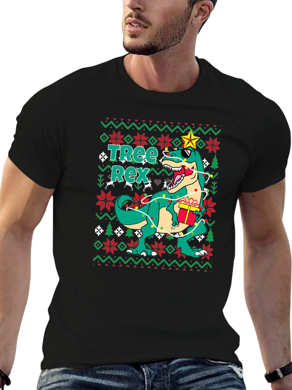 Tree Rex Ugly Christmas Sweater T-Shirt