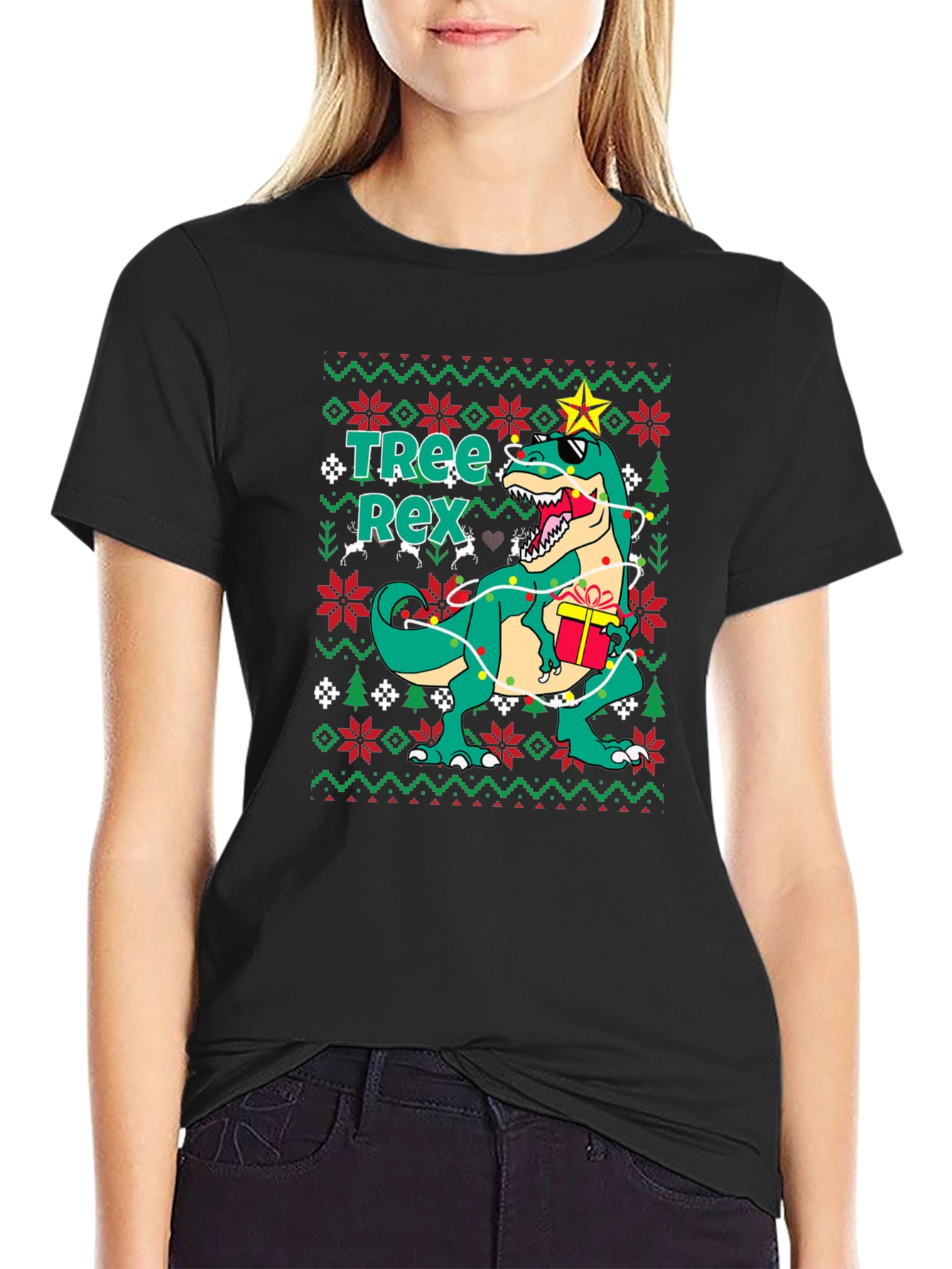 Tree Rex Ugly Christmas Sweater T-Shirt