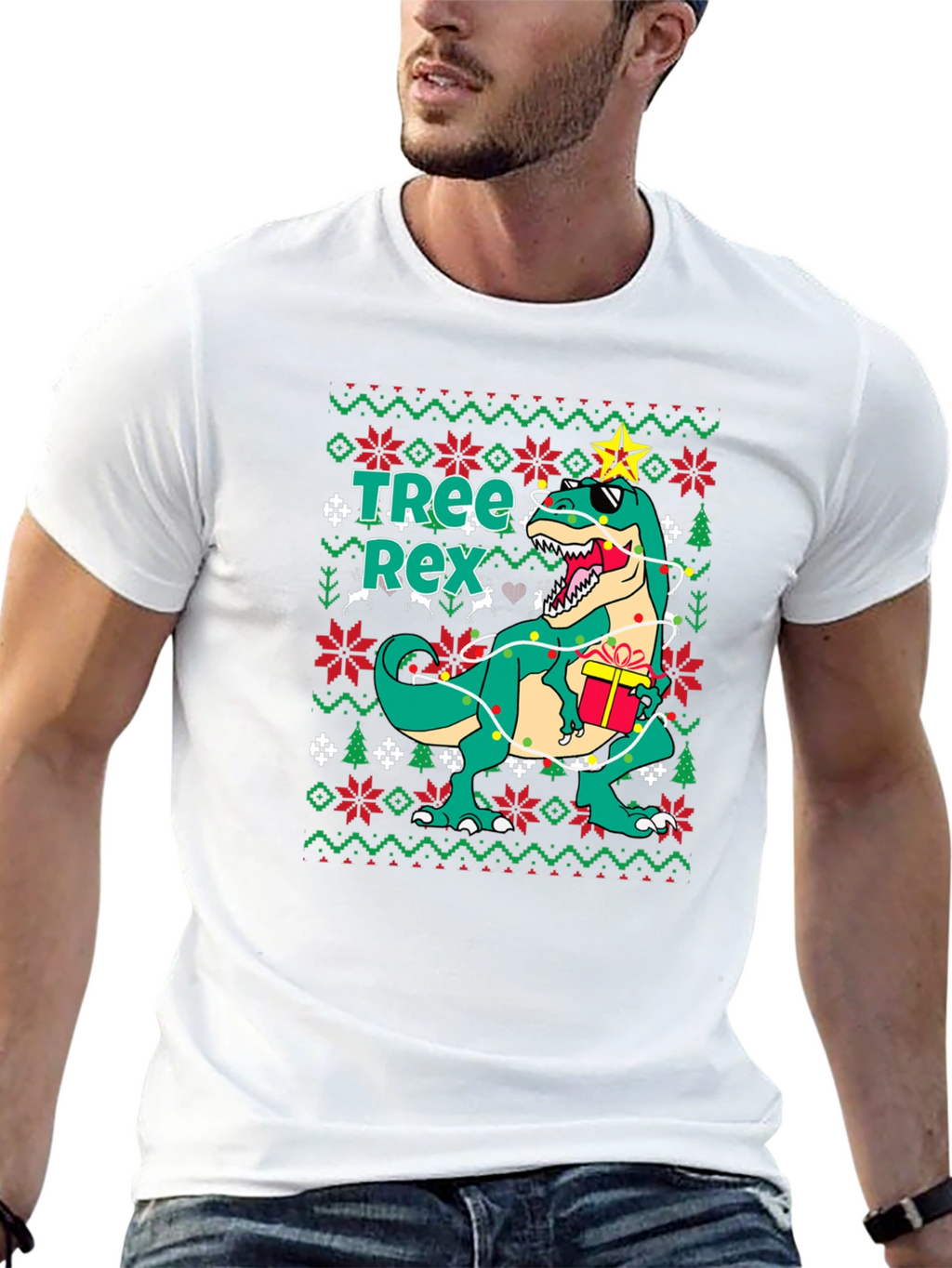 Tree Rex Ugly Christmas Sweater T-Shirt