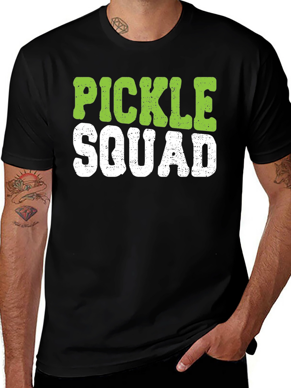 Pickle Squad Graphic Tee - Black Crew Neck T-Shirt