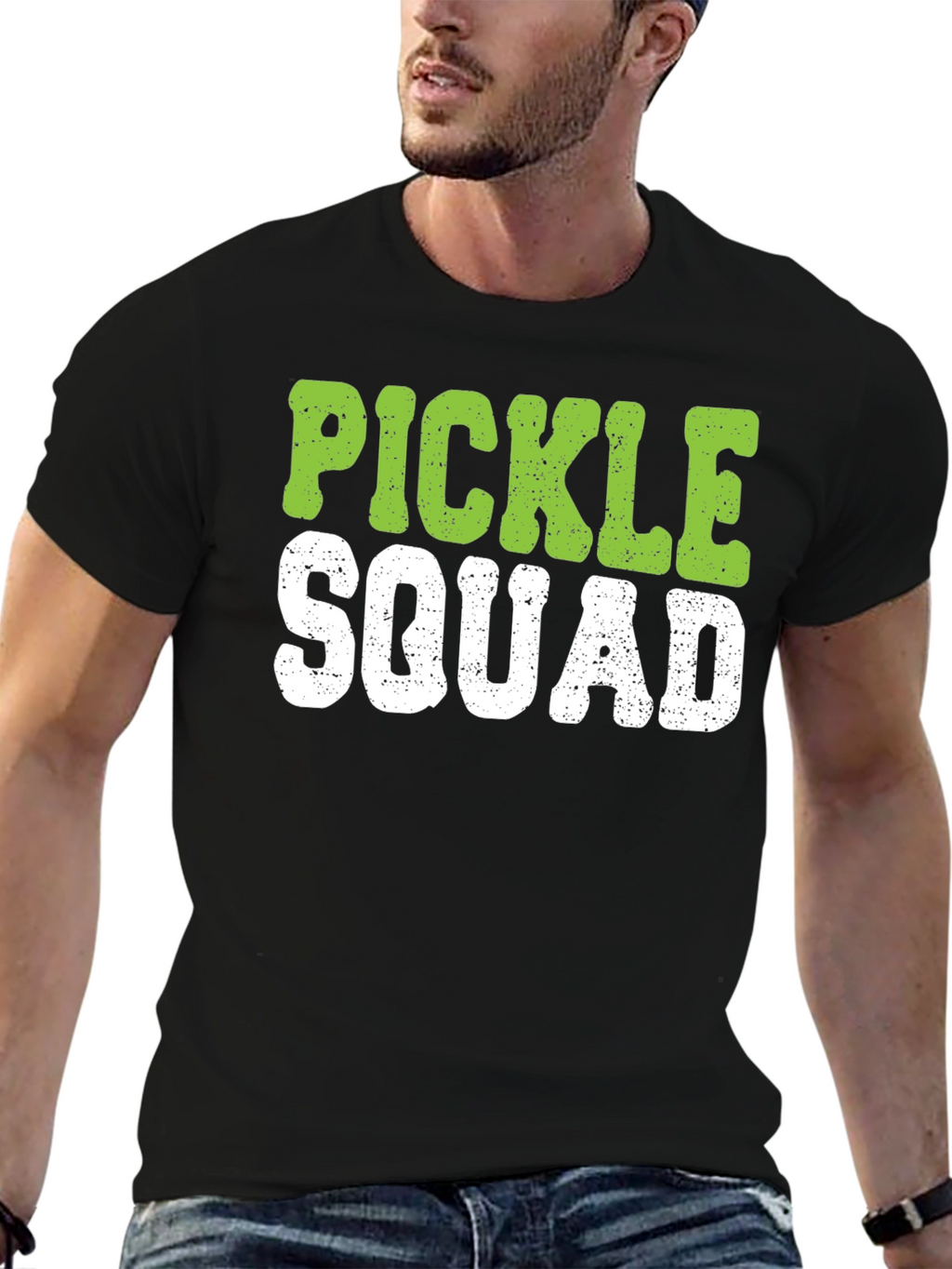 Pickle Squad Graphic Tee - Black Crew Neck T-Shirt