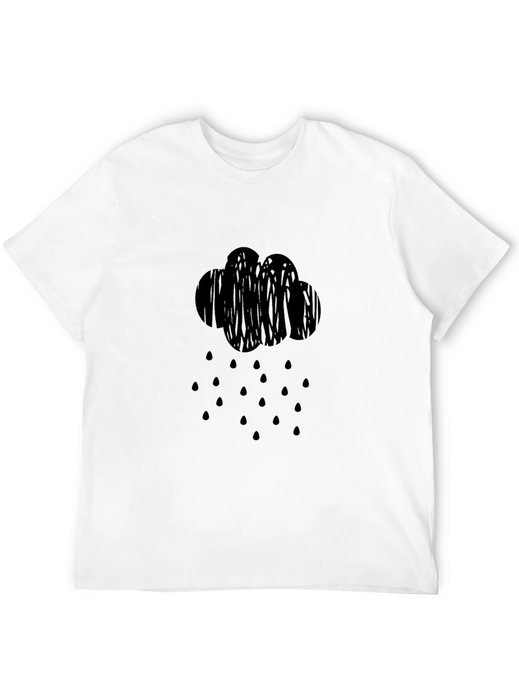 Rainy Day Cloud Graphic Tee - Black Casual Shirt