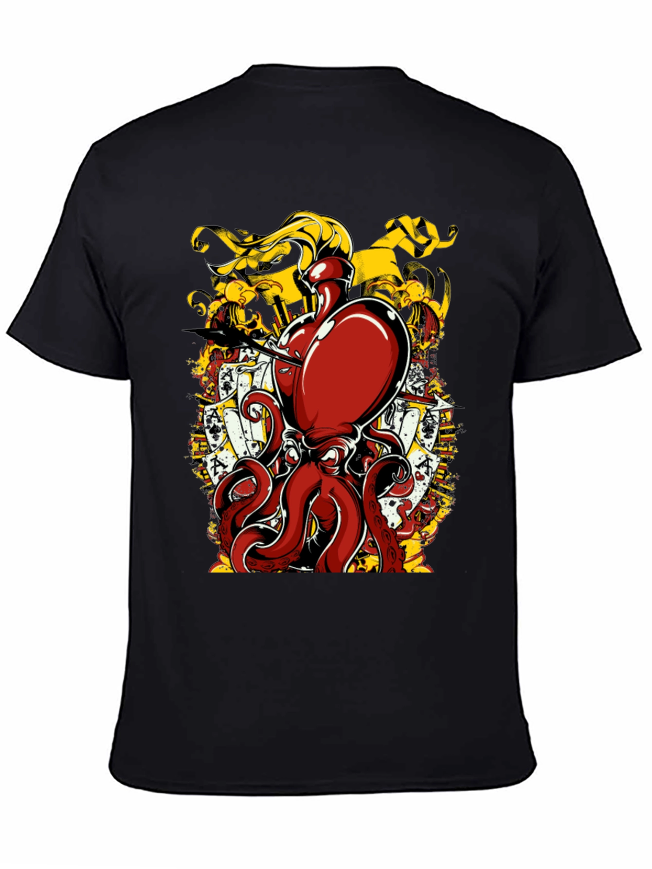 Octopus Poker Card Graphic T-Shirt