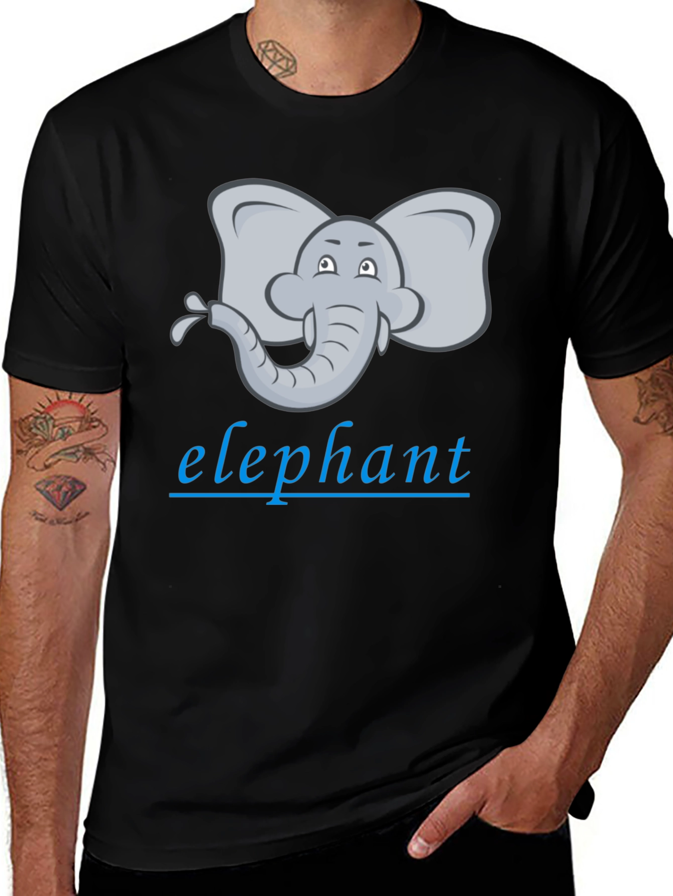 Elephant Cartoon Graphic Tee - Unisex