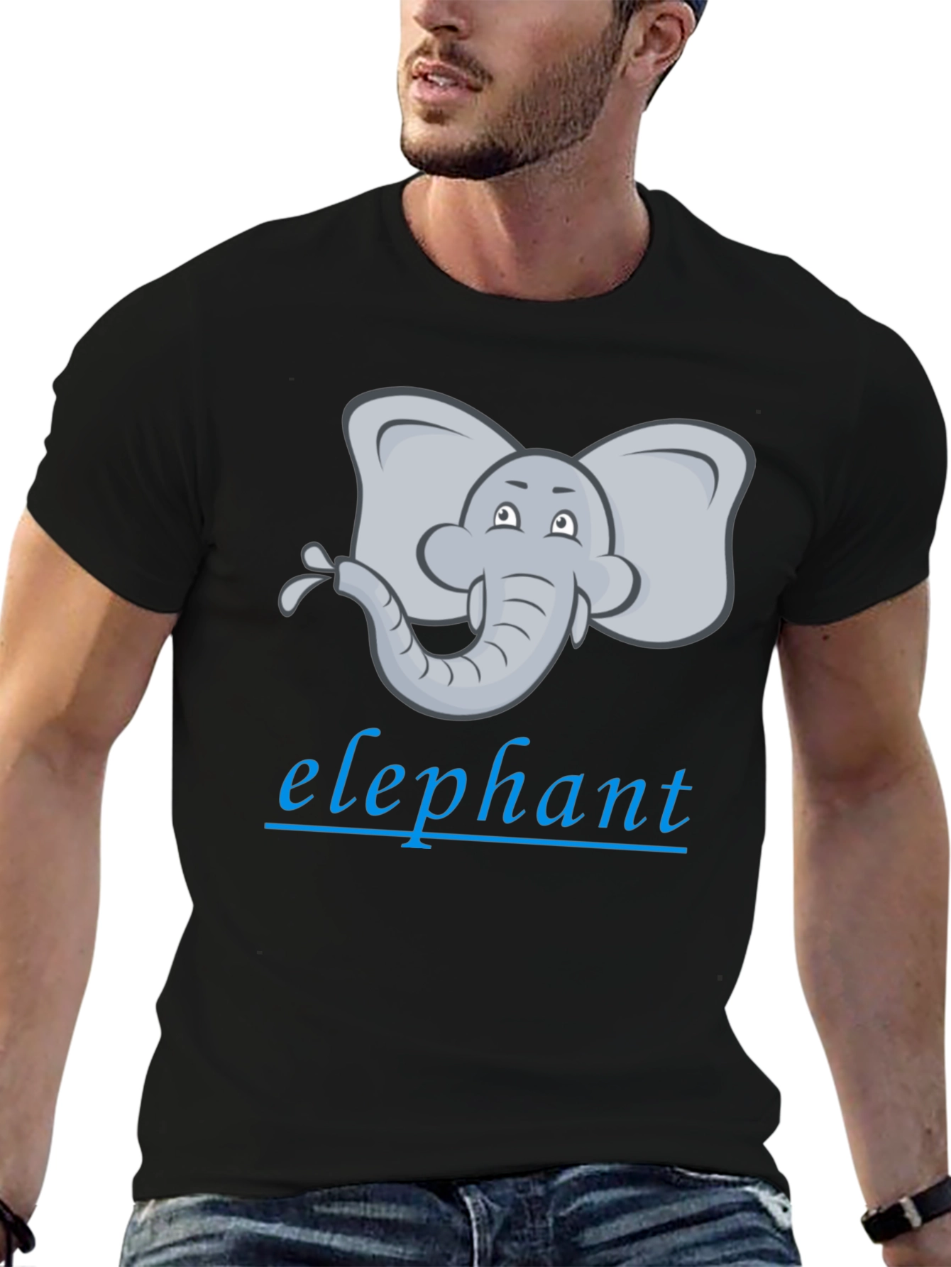 Elephant Cartoon Graphic Tee - Unisex