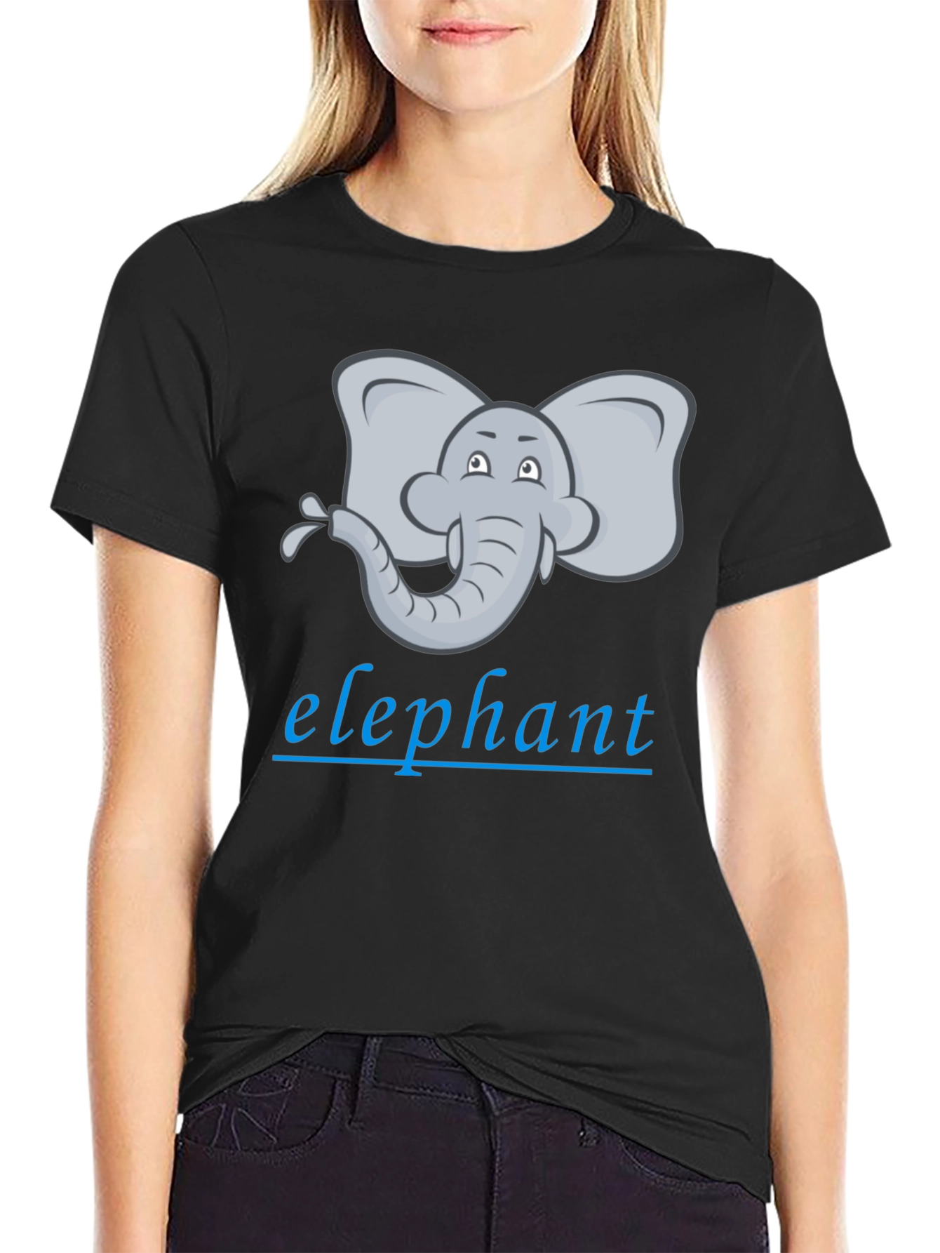 Elephant Cartoon Graphic Tee - Unisex