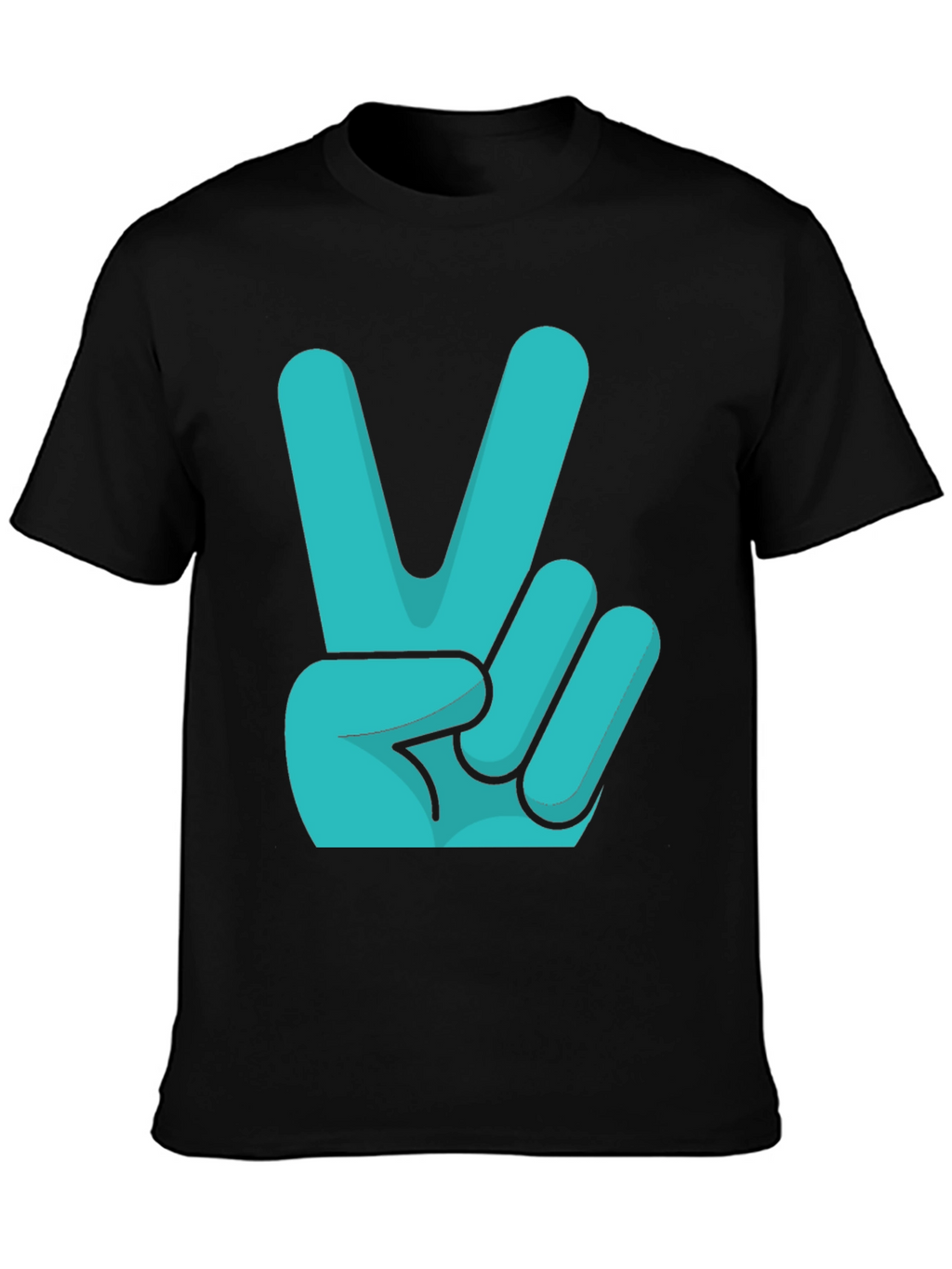 Peace Sign Graphic Tee - Black Cotton T-Shirt