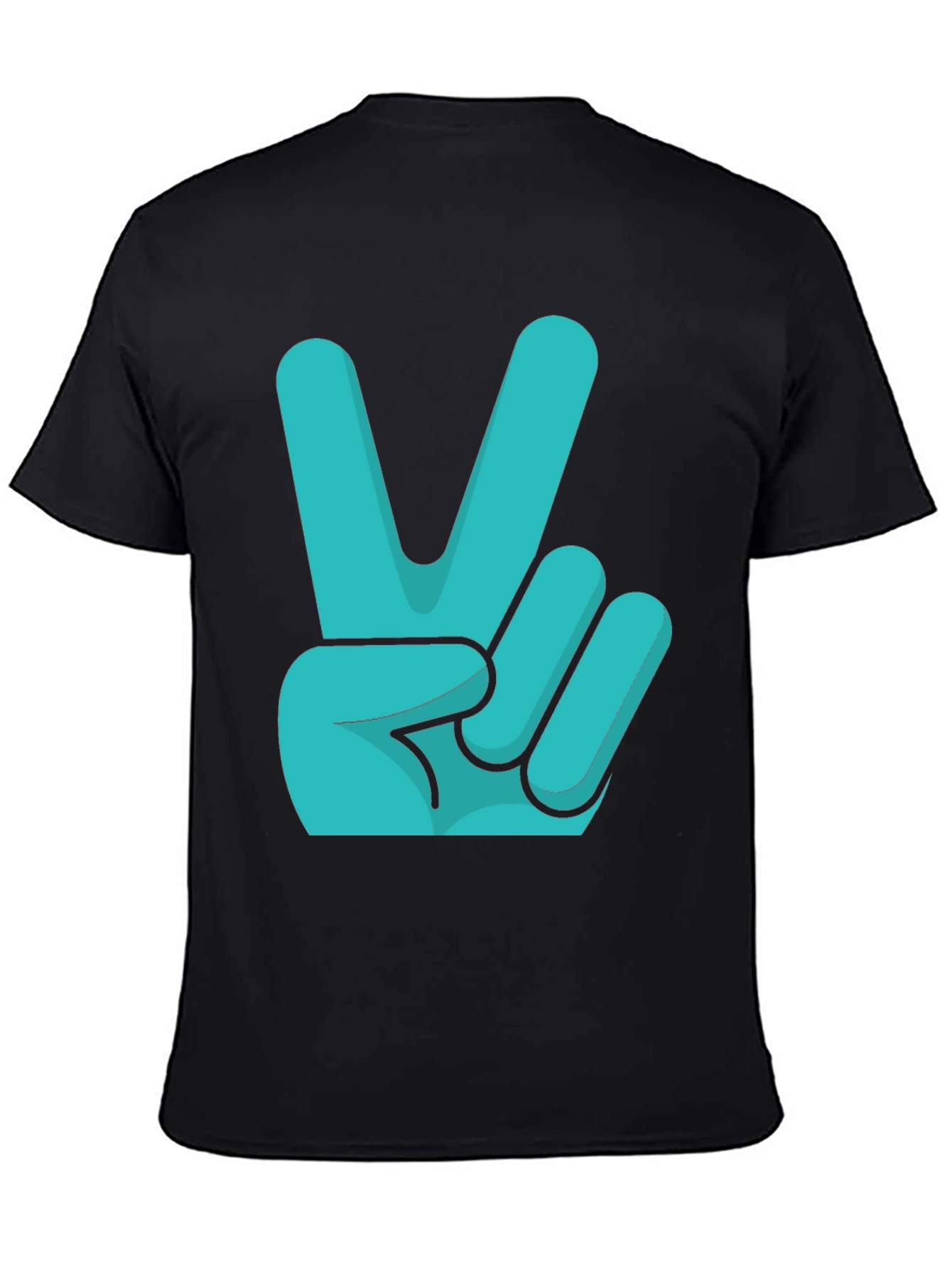 Peace Sign Graphic Tee - Black Cotton T-Shirt