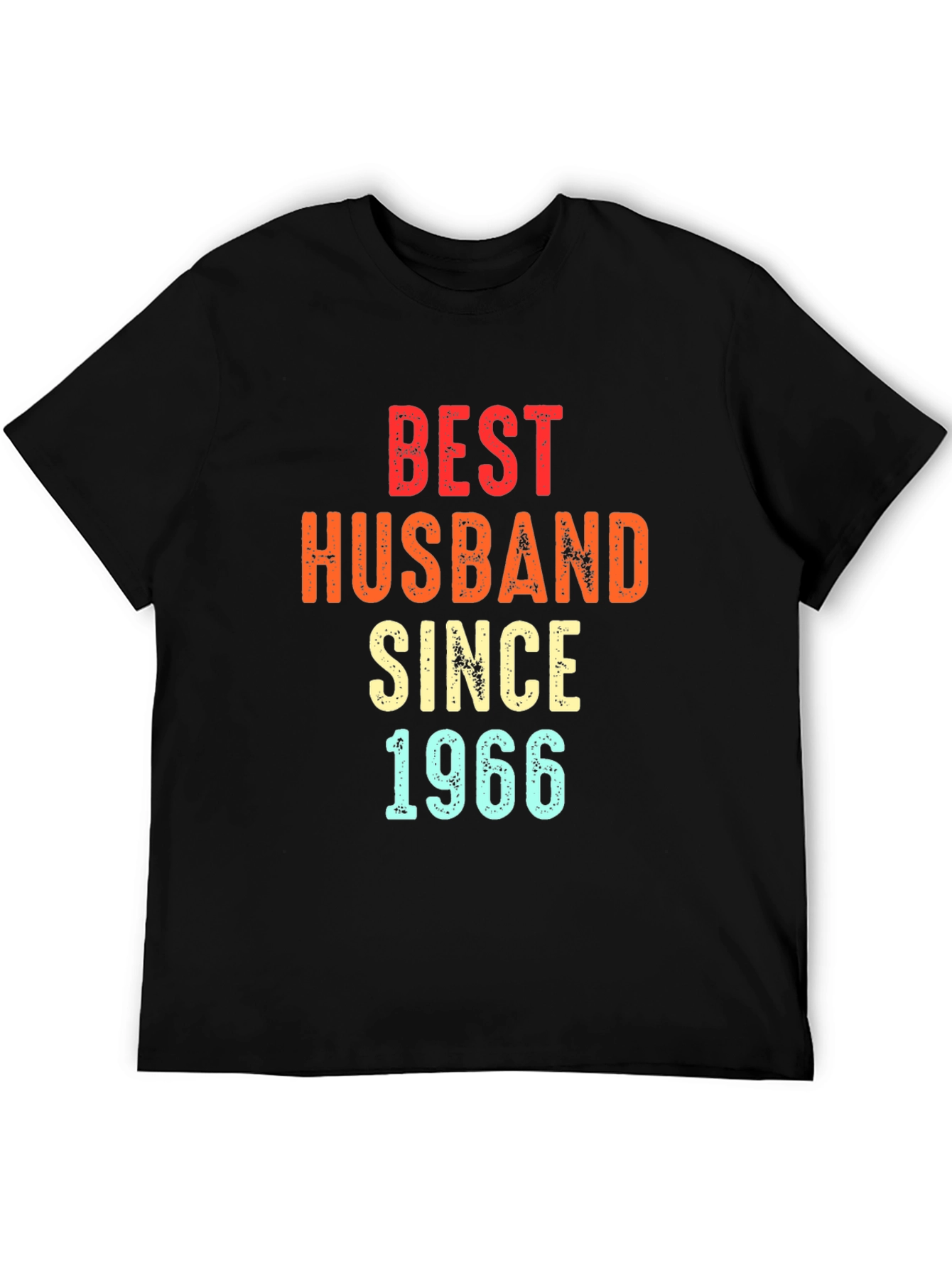 Best Husband Since 1966 T-Shirt - Black Mens