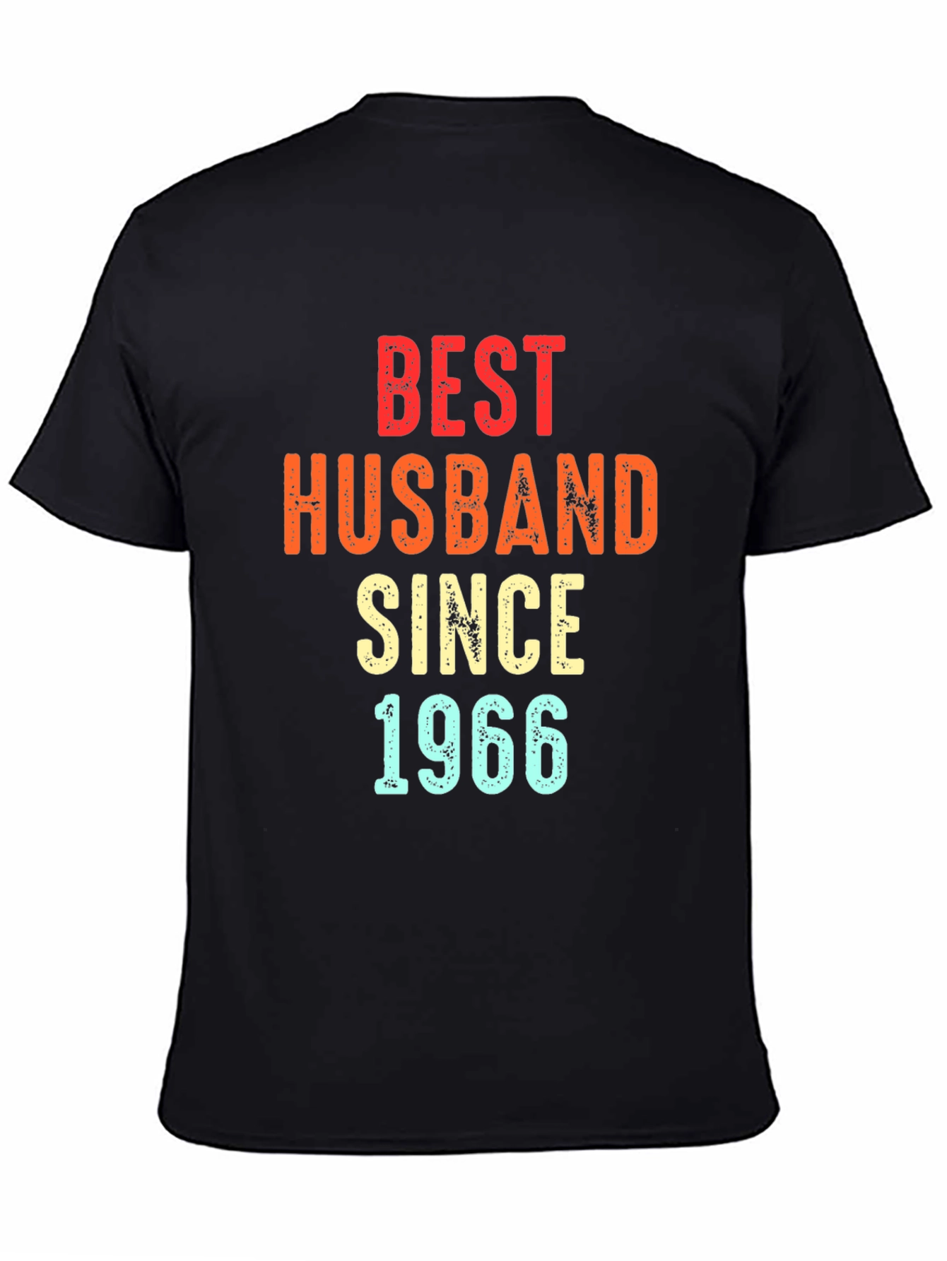 Best Husband Since 1966 T-Shirt - Black Mens
