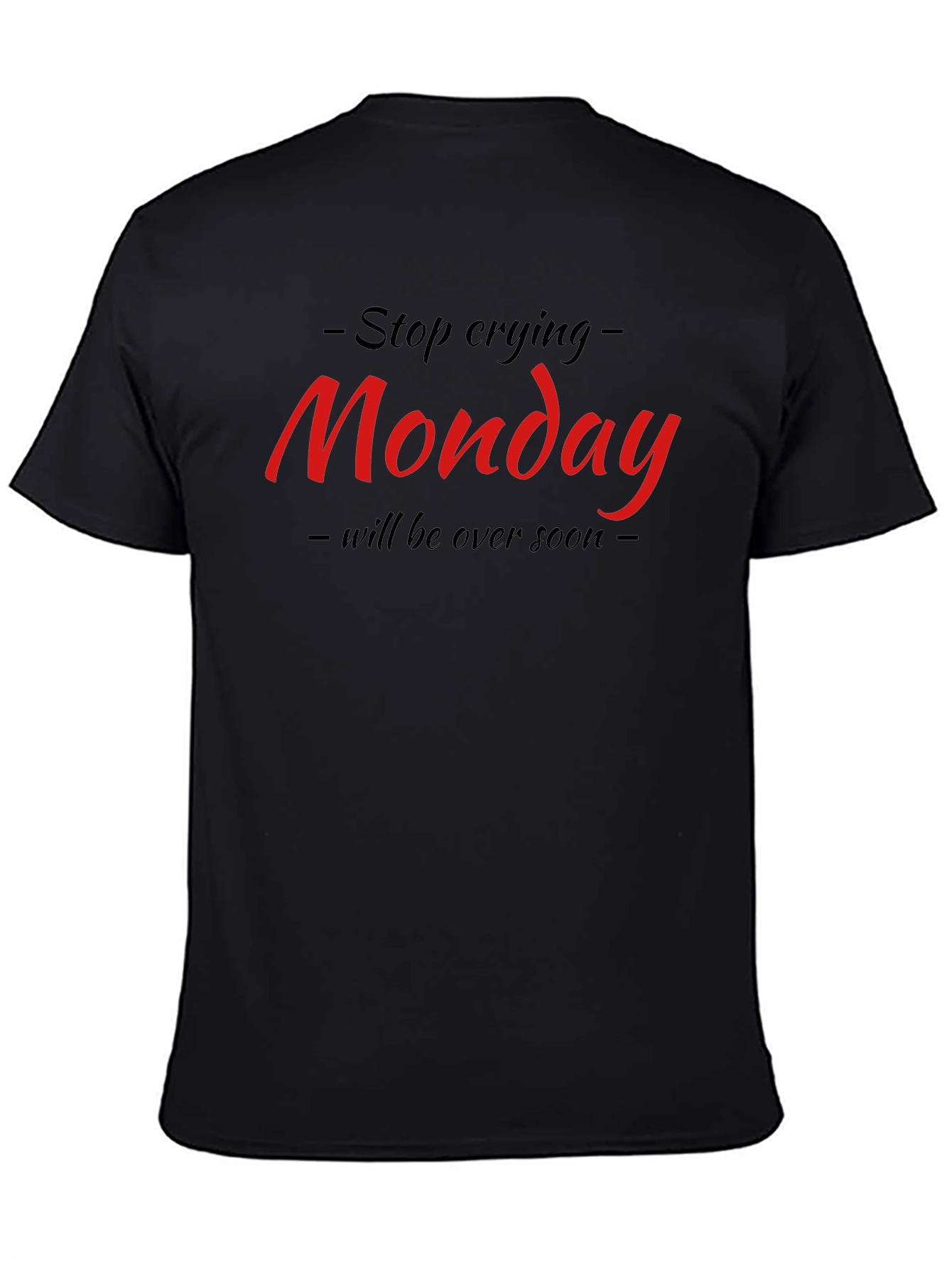 Funny Monday Graphic Black T-Shirt
