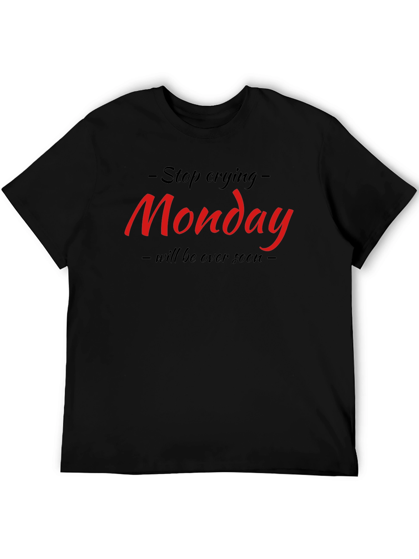 Funny Monday Graphic Black T-Shirt