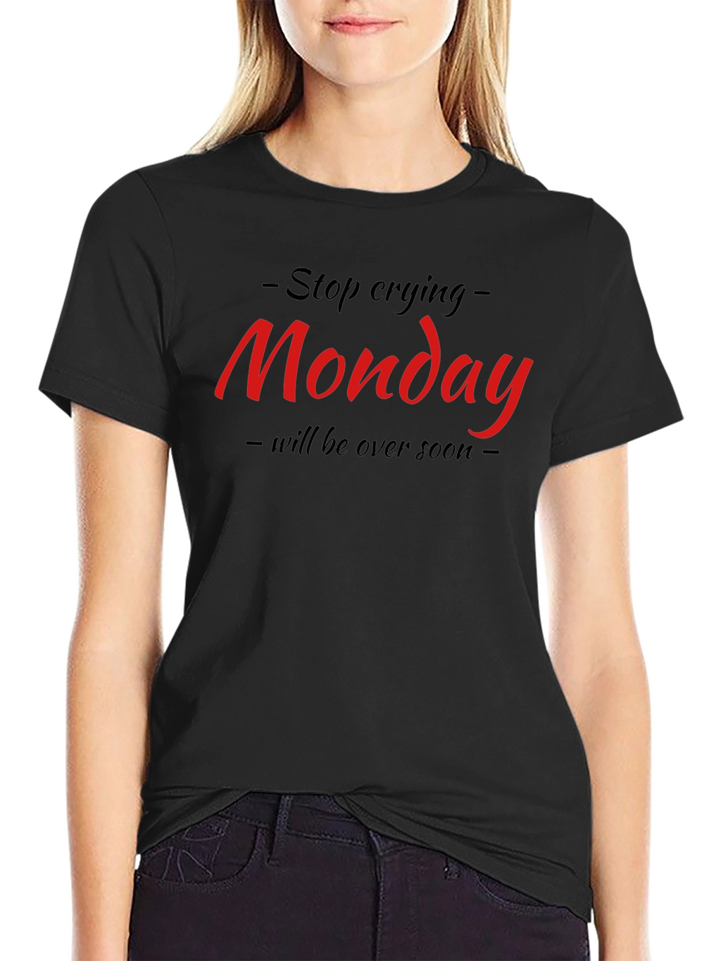 Funny Monday Graphic Black T-Shirt